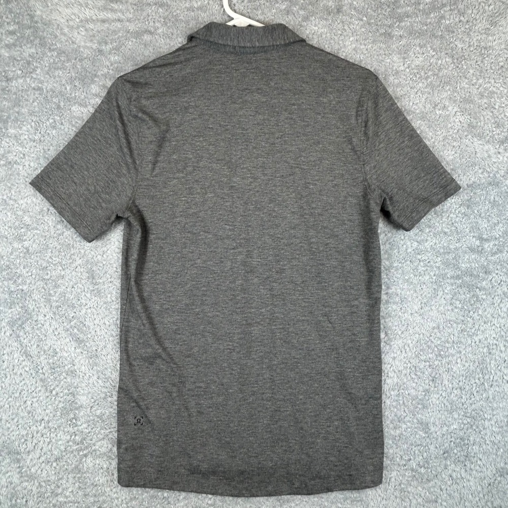 Lululemon Mens Short Sleeve Polo Shirt Heathered Charcoal Grey Activewear Golf - Picture 4 of 8